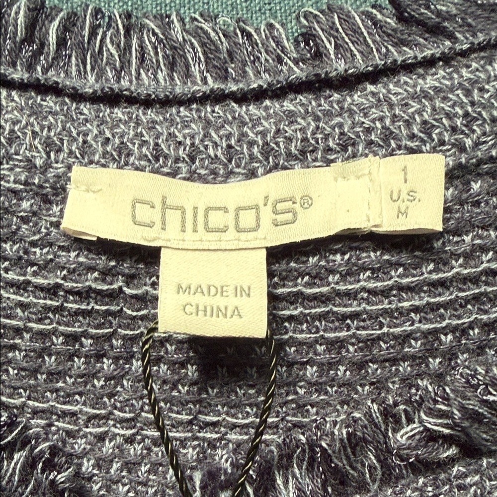 Chicos Elegant Blue Embroidered Women's Jacket - Picture 12 of 14